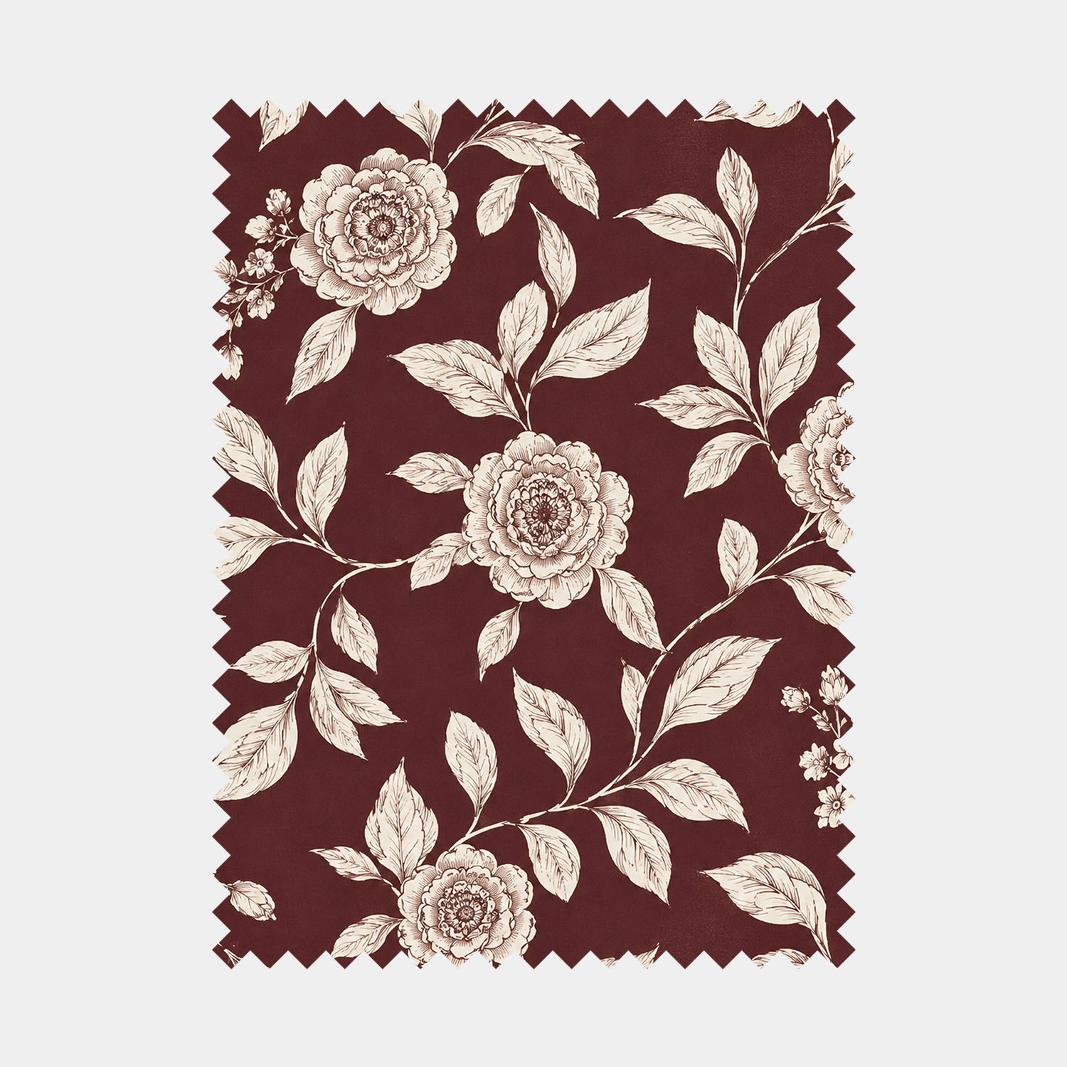 Vintage Wine Peony Toile